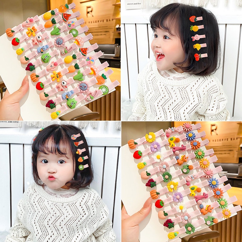 Bộ kẹp tóc mỏ vịt phong cách hoạt họa Hàn Quốc đáng yêu cho trẻ em