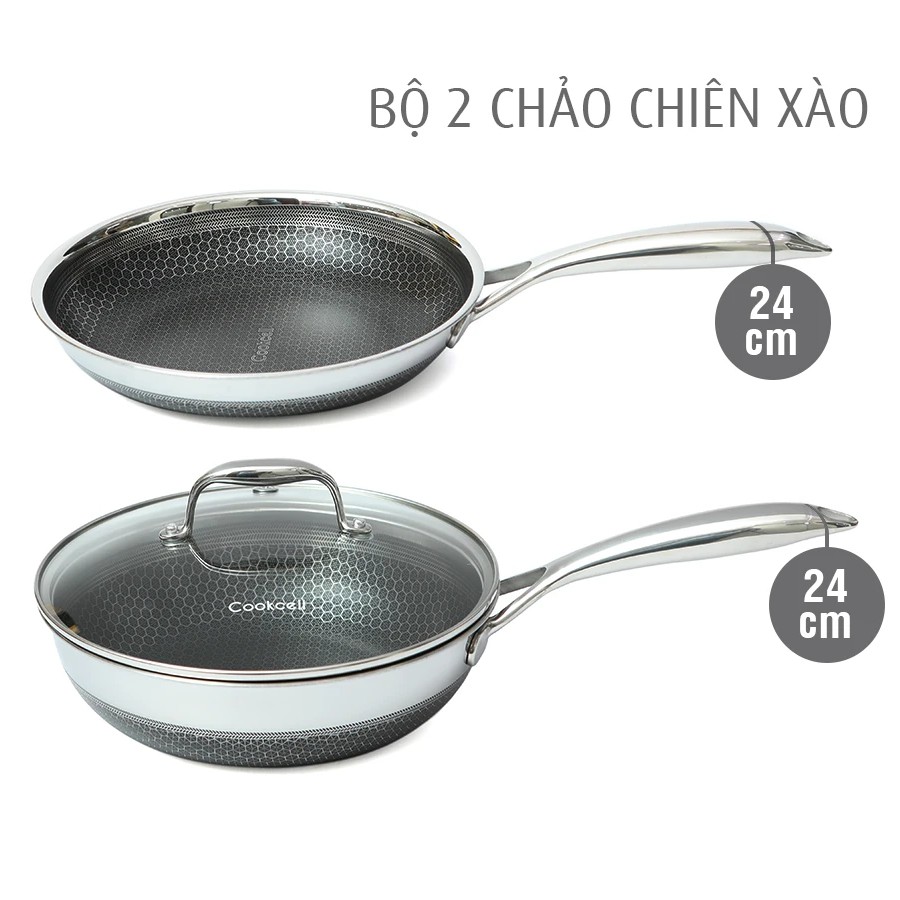 [Hàng chính hãng] BỘ 2 CHẢO CHIÊN, XÀO iMat BLACKCUBE, CÙNG SIZE