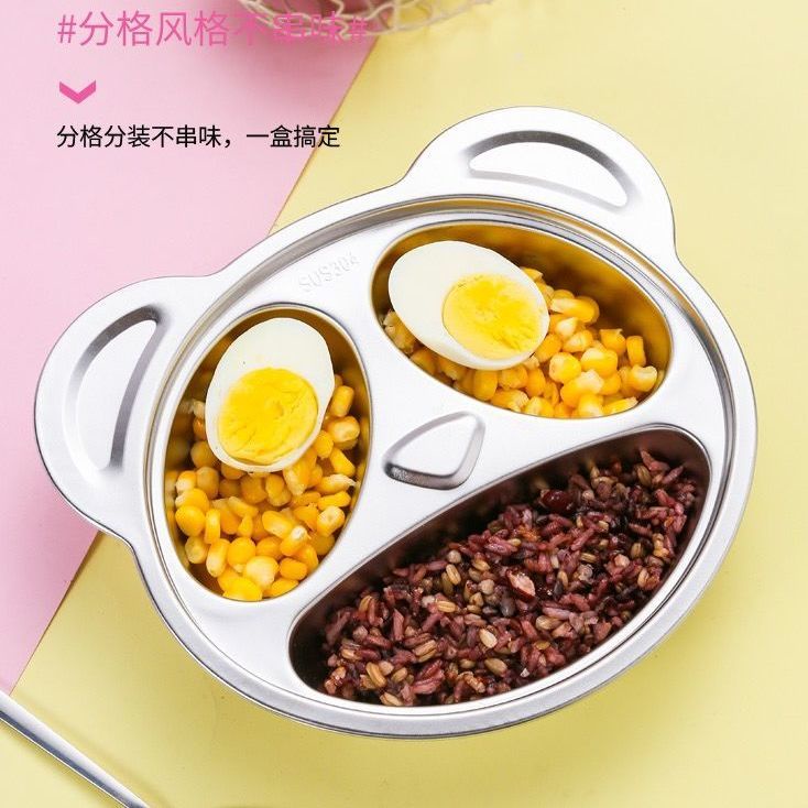 Khay Đựng Thức Ăn Bằng Thép Không Gỉ 304 Chống Sốc Họa Tiết Hoạt Hình Dễ Thương Cho Bé