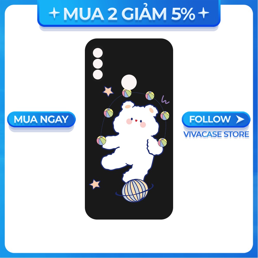 Ốp lưng Vsmart Joy 3/Joy 4/Active 3/Bee 3/Live/...dẻo đen hình Gấu Trắng