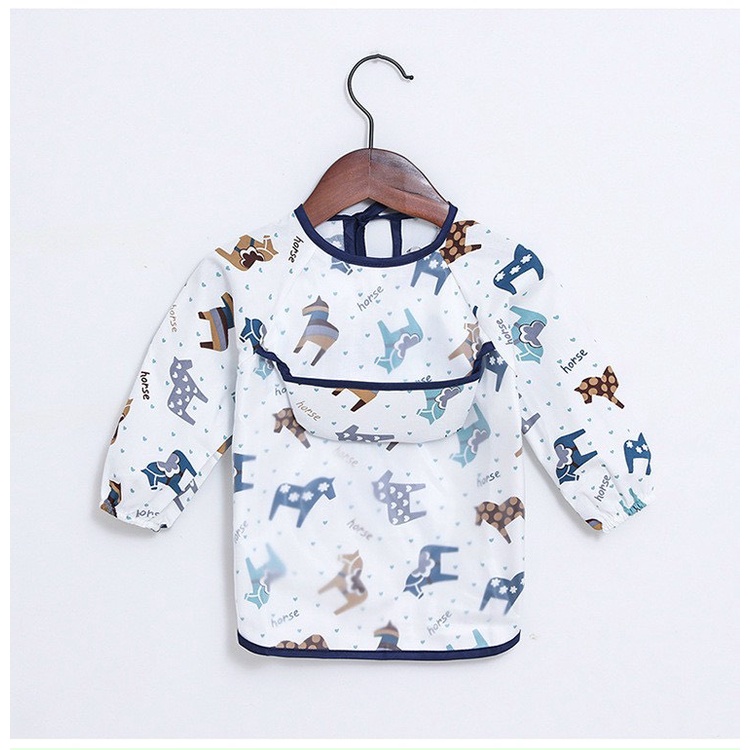 Áo Yếm Ăn Dặm Dài Tay Nhiều Hình,Yếm Chống Thấm Có Máng Đựng Cho Bé nhiều mẫu