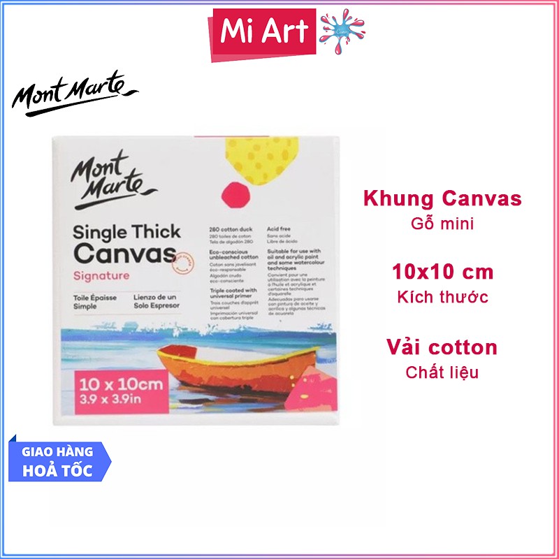 Khung Canvas Gỗ Mini 10x10cm Mont Marte Single Thick  - CSST0101 - Canvas Vẽ Tranh, Toan Vẽ Tranh