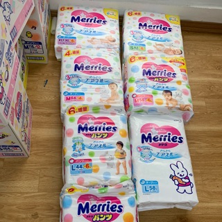 [Hà Nội](Cộng Miếng )Tã Dán/ Quần Merries Nội Địa Nhật (Chính Hãng, Date Mới) NB96 / S88 / M68 / L58/ M64/ L50/ XL44