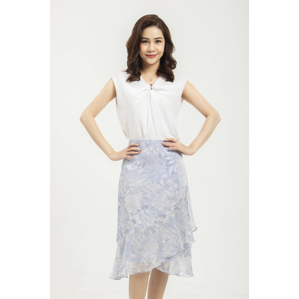 Chân váy họa tiết xanh bèo gấu Elise | BigBuy360 - bigbuy360.vn