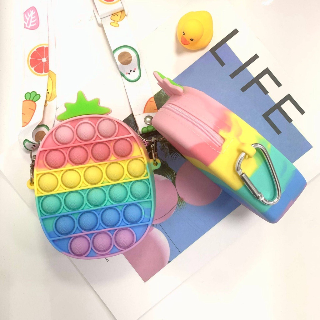 Pop It Túi Đeo Vai Đựng Đồ Chơi Mềm Mại Màu Bánh Macaron/Bánh Macaron/Hamburger/Bánh Ngọt Thời Trang Cao Cấp Cho Nữ