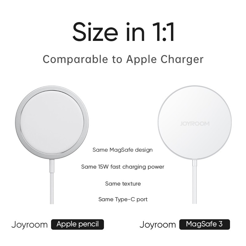 Joyroom 15W Magsafe Bộ sạc không dây từ tính  cho Iphone 12 Mini, Pro Max Fast Charge Pad cho Samsung S20 S10 S9 Note / Huawei