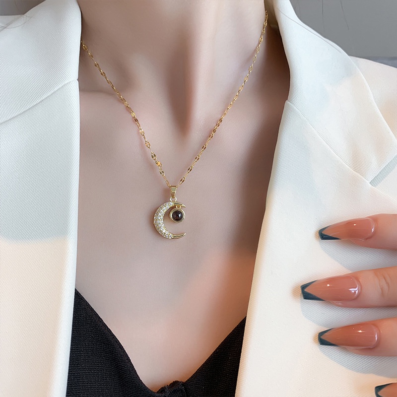 Vòng cổ titan nữ mạ vàng 18k dây chuyền thiên nga titan không gỉ đính đá pha lê trang sức titan thời trang mẫu mới 2022