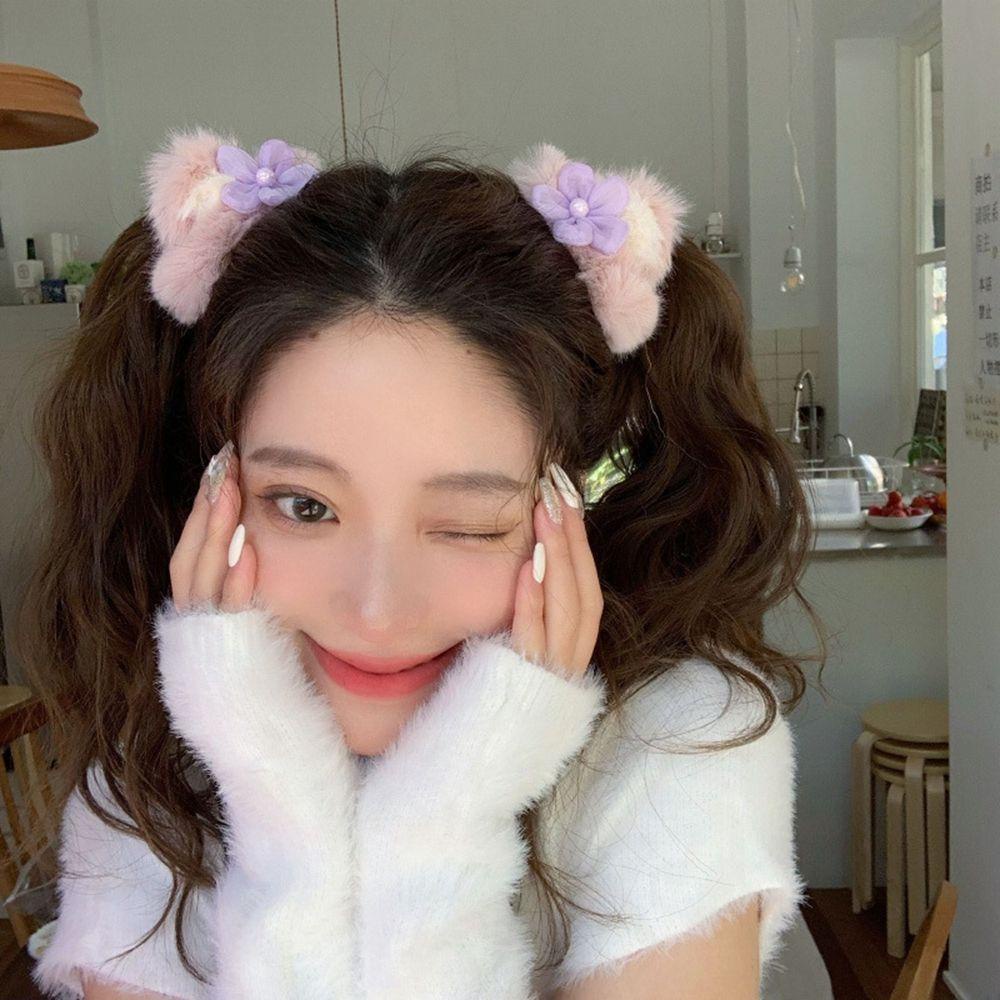 Kẹp Tóc Hình Tai Mèo Hoạt Hình Phong Cách Hàn Quốc Cho Nữ