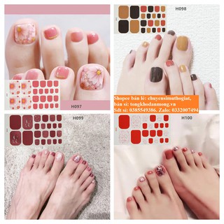 Sỉ h81-h100 dán móng chân bộ 22 nhãn nail sticker