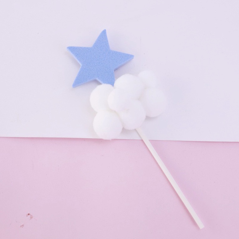 combo 5 Que cắm bông mây trang trí bánh kem, trang trí bánh sinh nhật