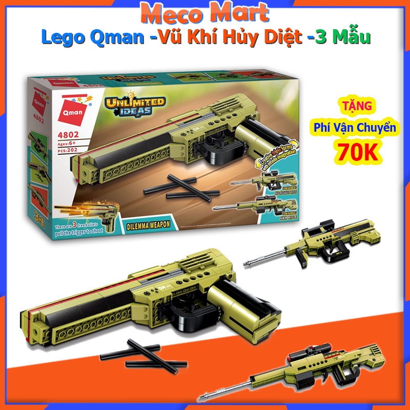 Bộ Lắp Ghép Đồ Chơi QMAN 4802: Vũ Khí Hủy Diệt, Dành Cho Trẻ Từ 6 Tuổi 202 Mảnh Ghép