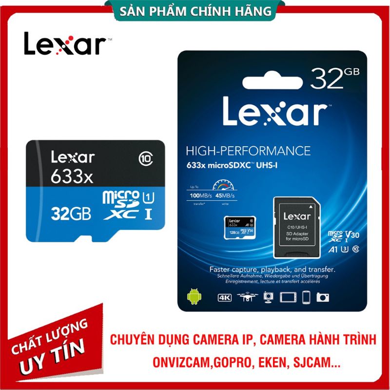 THẺ NHỚ LEXAR 32G,64G CHÍNH HÃNG