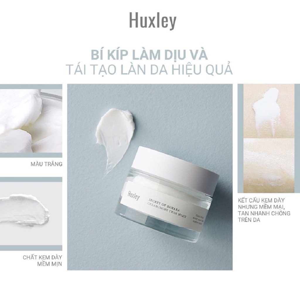 [Mã COSGLORIAT4 -8% đơn 250K] Kem Dưỡng Ẩm Tối Ưu Chiết Xuất Xương Rồng Huxley Cream; More Than Moist 50ml