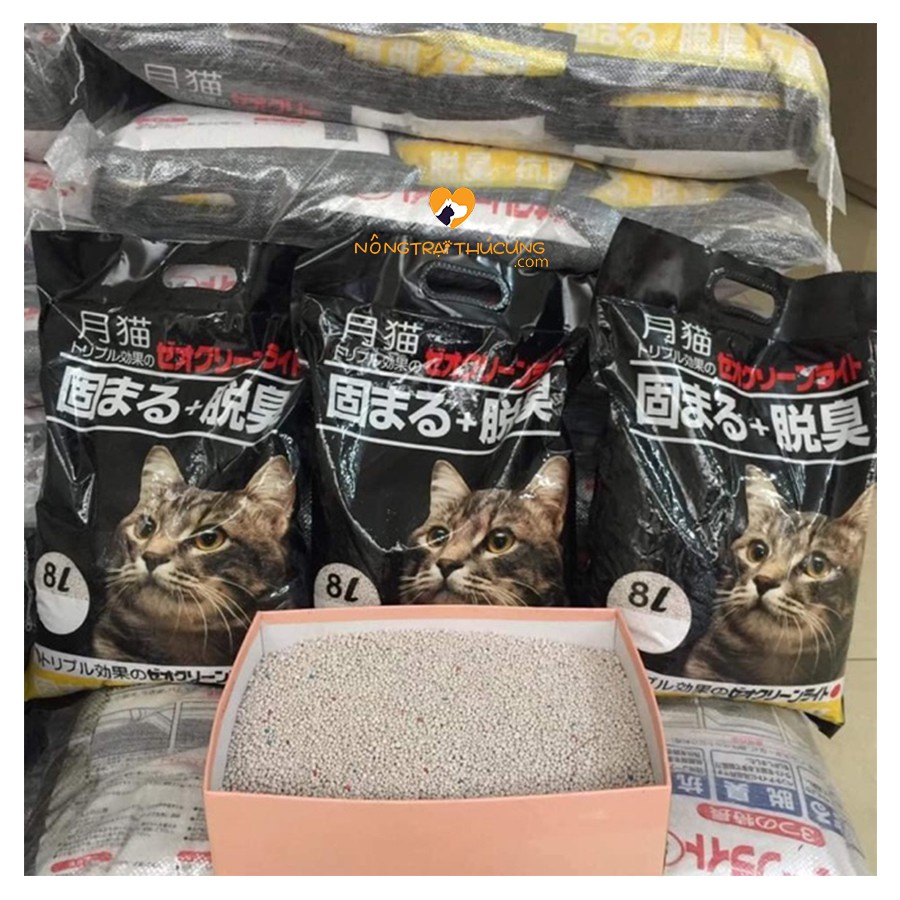 [Mã 159FMCGSALE giảm 8% đơn 500K] [Bỏ sỉ] Cát Vệ Sinh – Cát Nhật Đen Vệ Sinh Cho Mèo 8L (4kg)