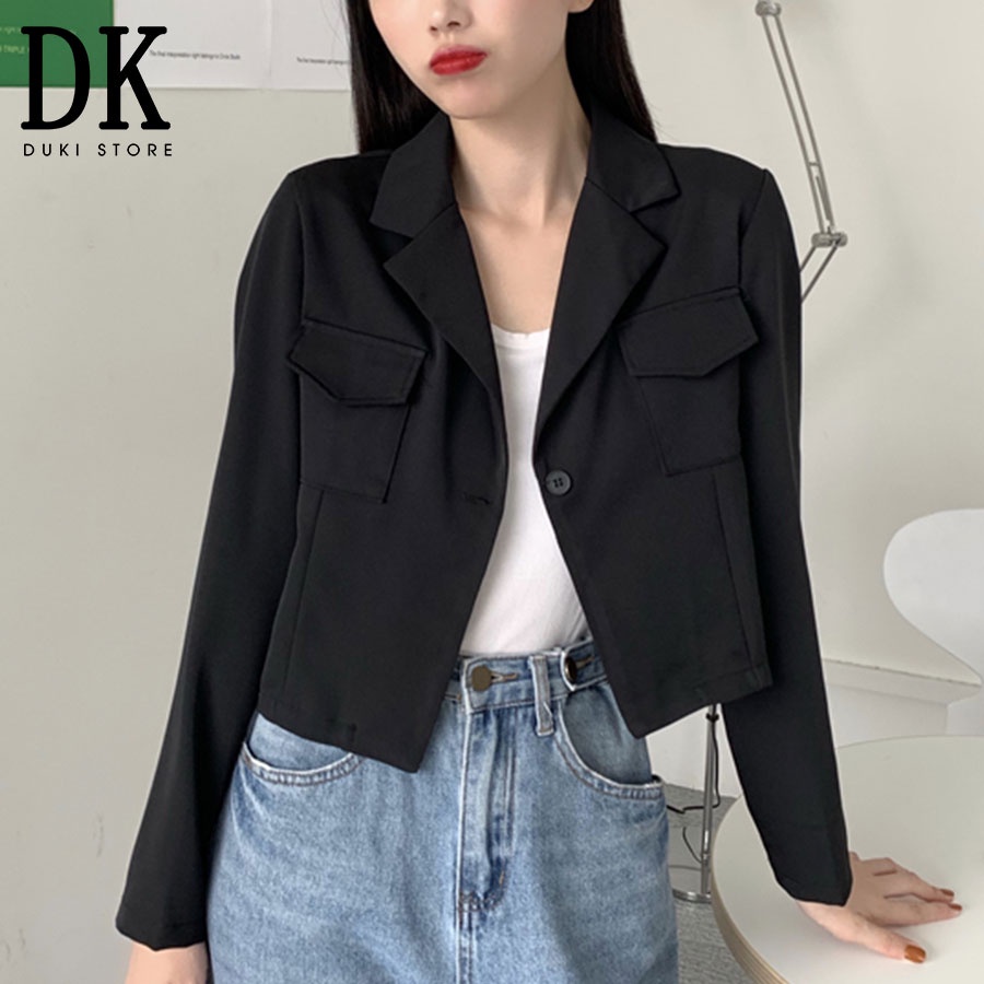 [SALE 50%] Áo khoác vest blazer nữ droptop Hàn Quốc đẹp BLU0029 - DUKI STORE