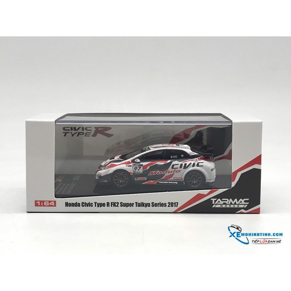 Xe Mô Hình Honda Civic Typ R FK2 Super Taikyu Series 2017 Tarmac Work 1:64 ( Trắng )
