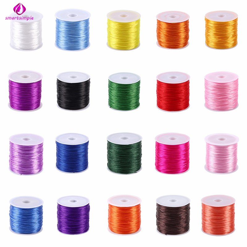 Cuộn 50m dây co giãn xỏ hạt chuỗi dùng làm trang sức thủ công