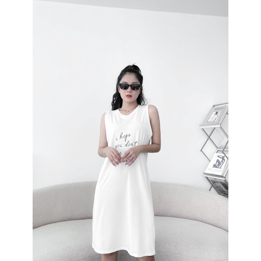 ĐẦM THUN SUÔNG VÁY ZARA HỌA TIẾT TRẮNG ĐEN - COTTON 100%