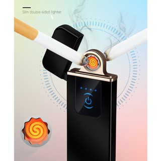 Bật lửa điện cảm ứng 2 mặt Touch Screen LED pin sạc USB