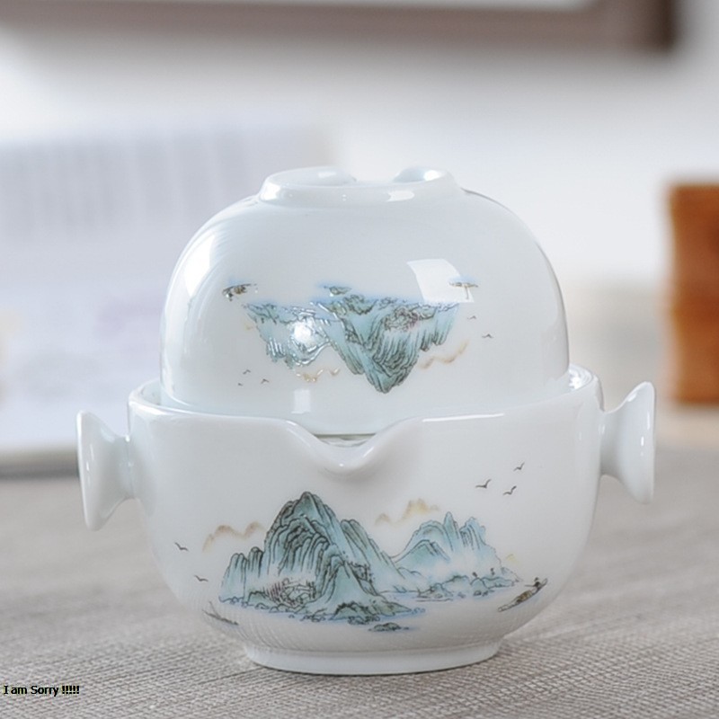 Bộ ấm chén độc ẩm trà men trắng họa tiết phụ kiện bàn trà