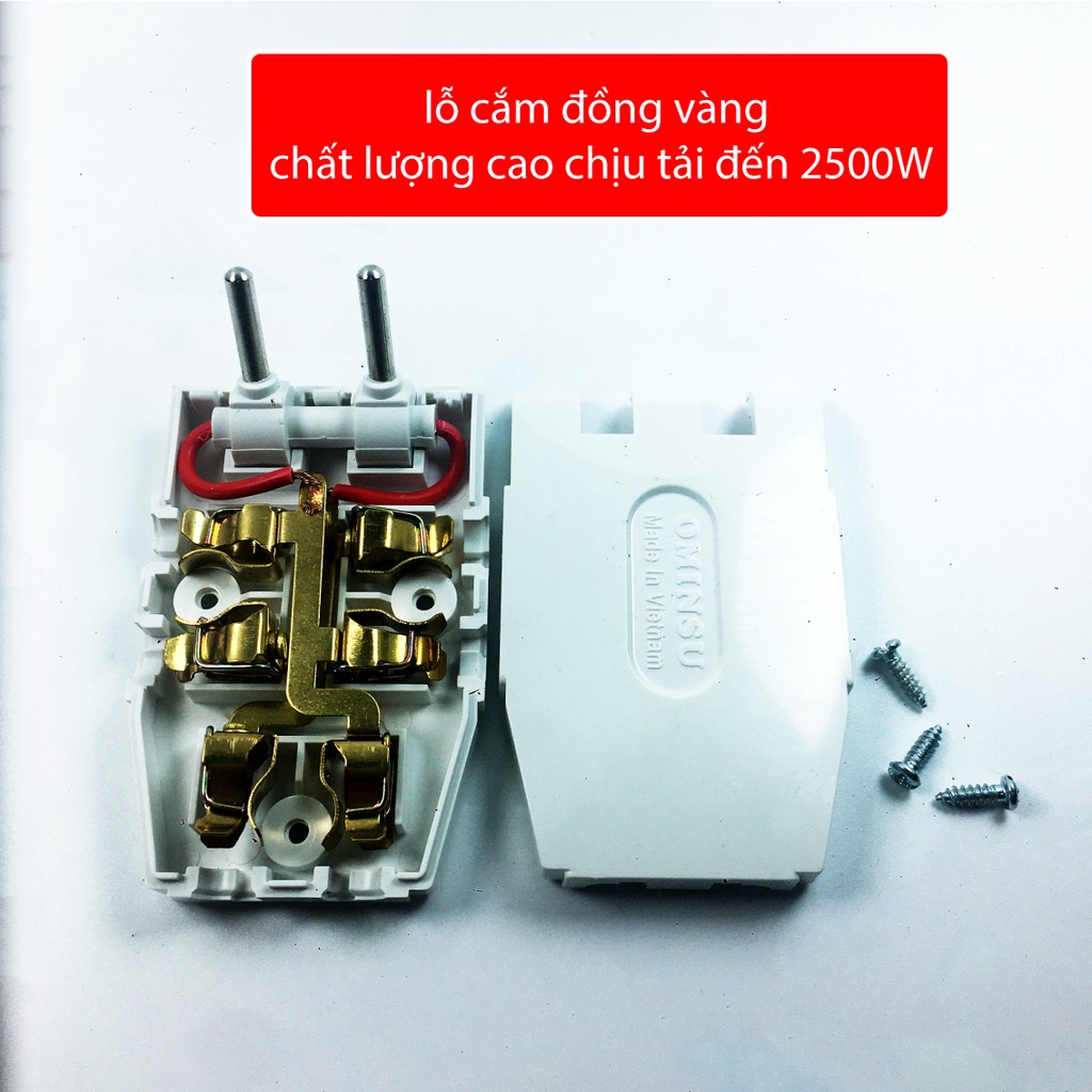 Phích cắm điện đầu nối thông minh 1 chia 3, 1 chia 5 OMINSU chịu tải cao 2500W