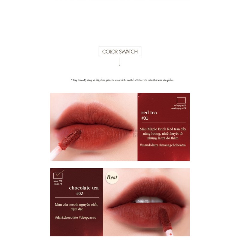 Son Kem Lì, Mịn Mượt Như Nhung Romand Milk Tea Velvet Tint 4.4g