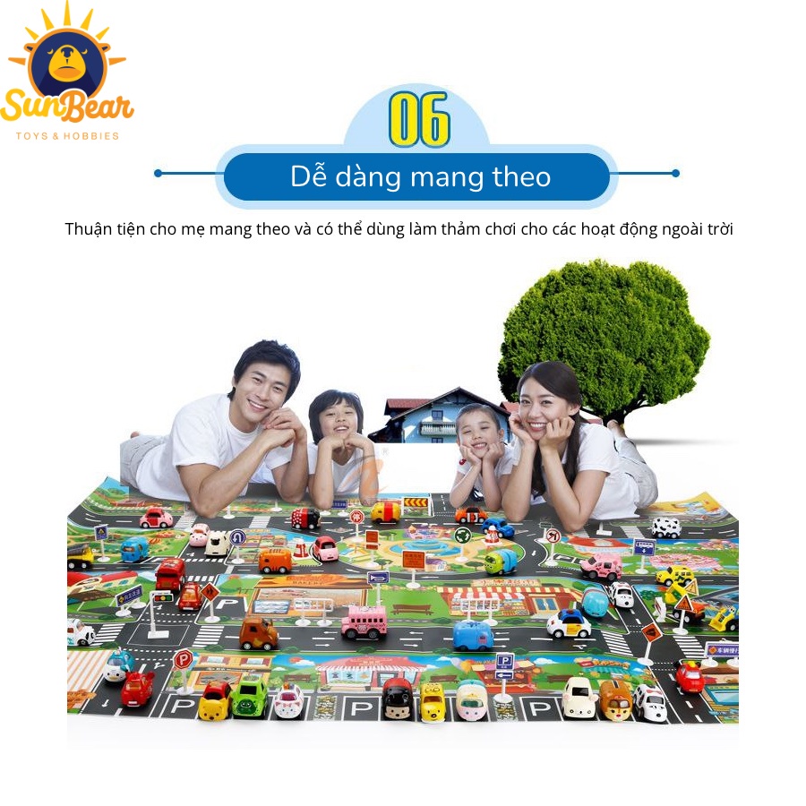 Thảm đồ chơi mô hình bản đồ giao thông cho bé 130x100 - Sun Bear