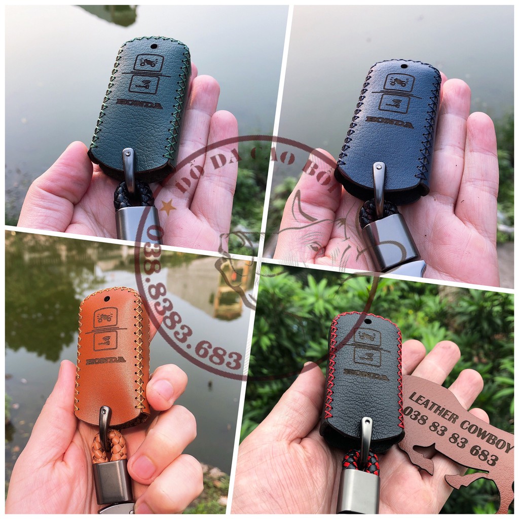 Bao da chìa khóa xe Honda: Lead, vision, Air blade, vario bằng da thật