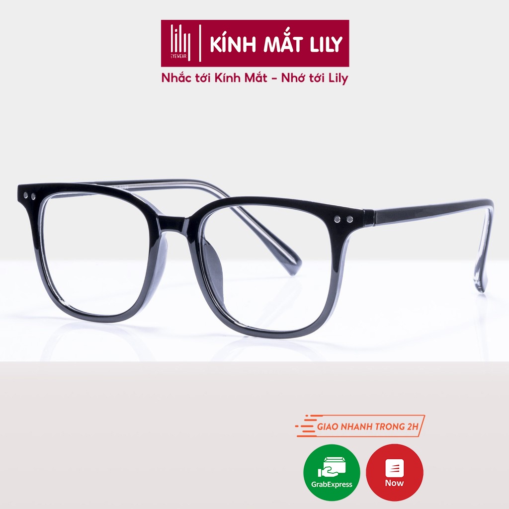 Gọng kính vuông nam nữ LILYEYEWEAR chất liệu nhựa cứng cáp phù hợp nhiều khuôn mặt 17133