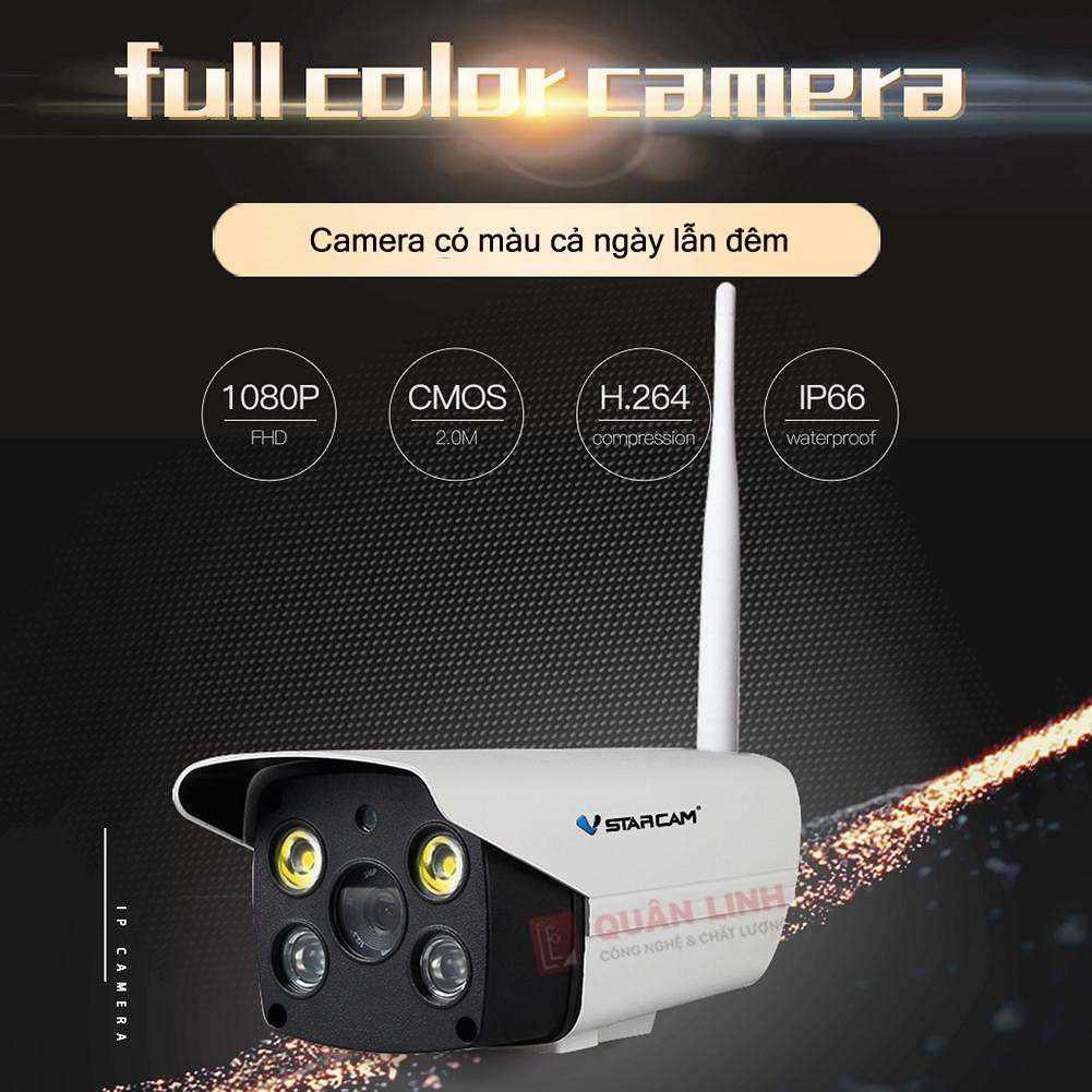 CAMERA IP VSTARCAM C18S (1080P - 2M) NGOÀI TRỜI, CHỐNG NƯỚC, Đầy Đủ màu sắc tầm nhìn ban đêm