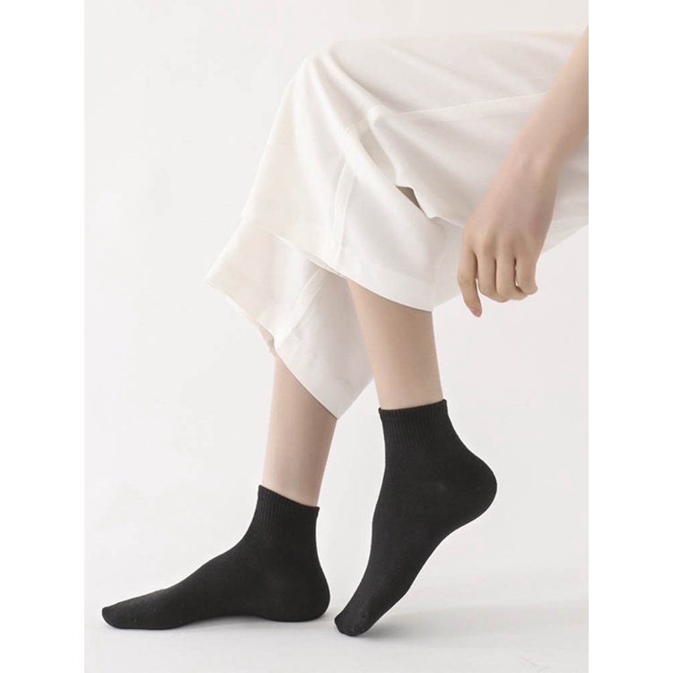 Vớ Cotton Mềm Co Giãn Thoáng Khí Màu Trơn Đơn Giản Dành Cho Nữ
