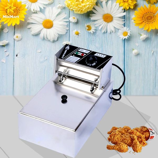 Bếp chiên dầu Inox cỡ 6L, máy chiên rán khoai tay, gà ngập dầu