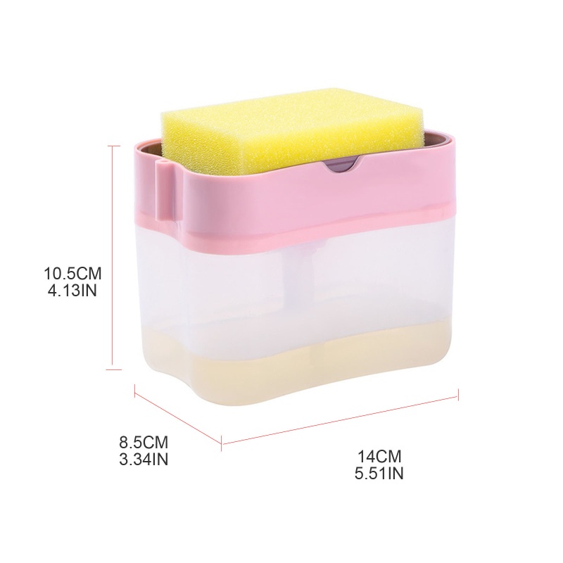 Giá Đỡ Bọt Biển Rửa Chén / Xà Phòng Dạng Nhấn Tay 2 Trong 1 Tiện Dụng Cho Nhà Bếp