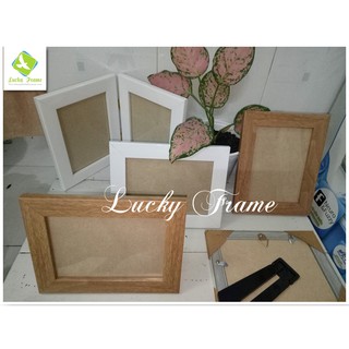 Bộ khung ảnh cưới 13x18cm trắng nâu trang trí bàn tiệc 2020