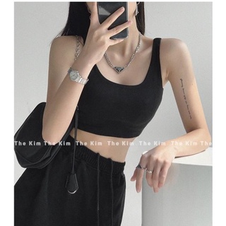 Áo thun Croptop Ba lỗ nữ form ôm Co giãn Basic