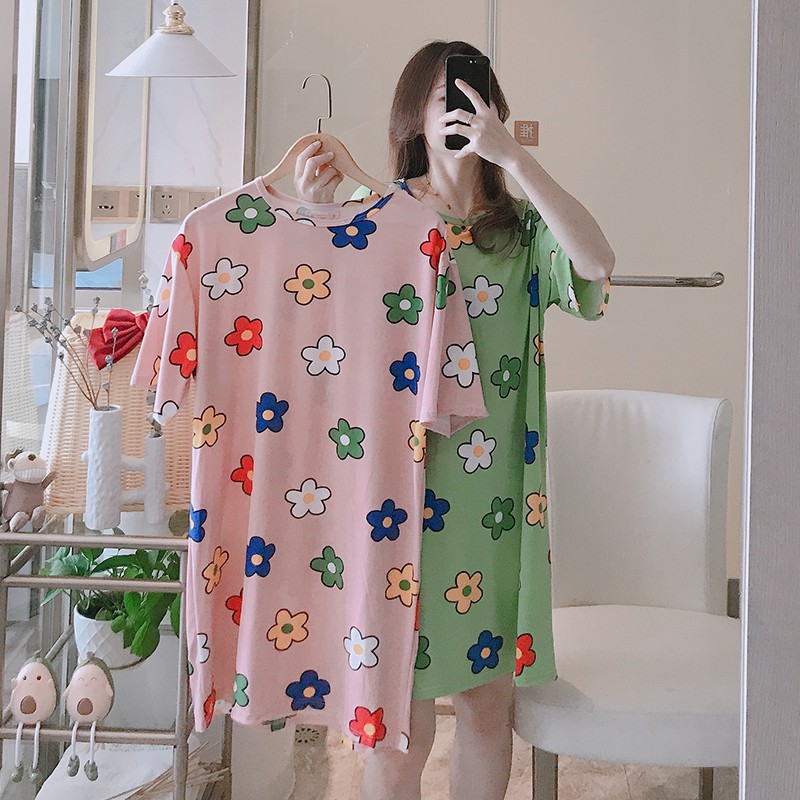 Đồ ngủ tay ngắn cotton mềm mại phong cách trẻ trung hợp thời trang