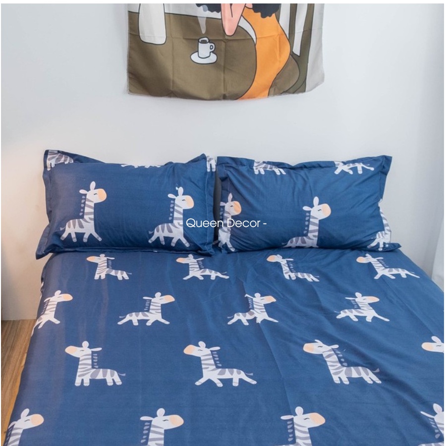 Ga Giường Cotton Poly Bo Chun M2 M4 M6 M8 2M2, Ga Trải Nệm Drap Giường Đủ Họa Tiết (Được Chọn Mẫu) - Queen Decor | BigBuy360 - bigbuy360.vn