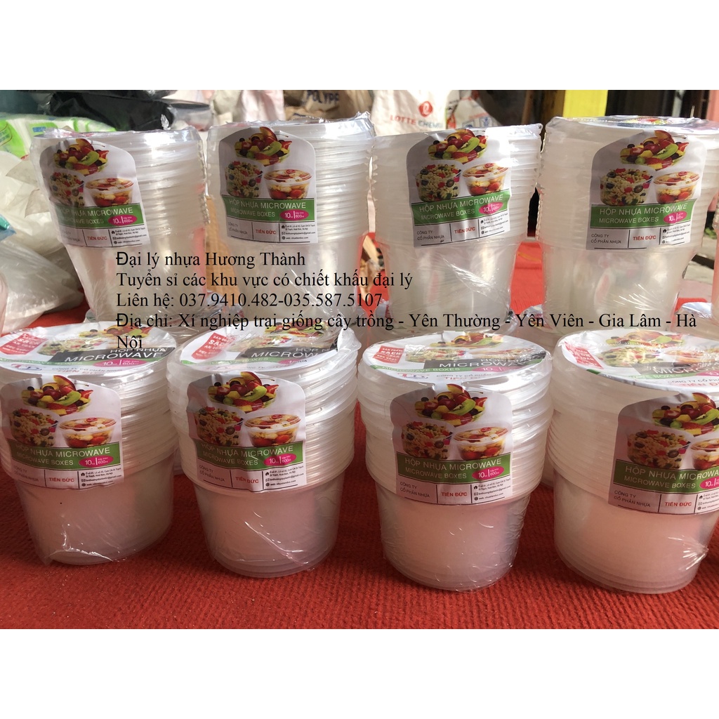 Set 10 hộp nhựa tròn 500ML Tiến Đức hàng đẹp
