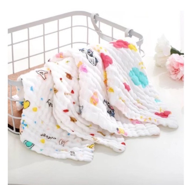 Khăn Xô rửa mặt 6 lớp chất siêu đẹp cho bé