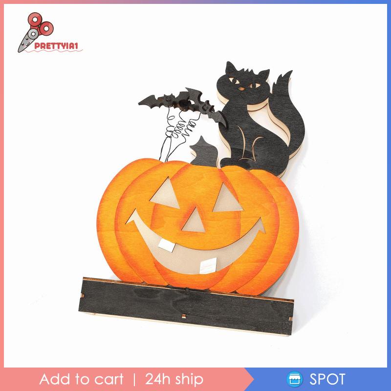 [Prettyia1] Đồ Trang Trí Halloween Hình Bí Ngô Có Đèn