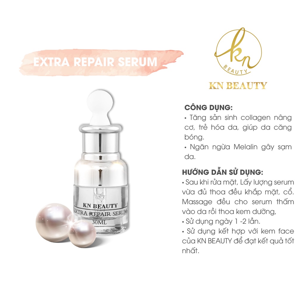 Combo Kem dưỡng 25g + Serum 30ml ngừa nám trắng da KN Beauty tặng mặt nạ saffron