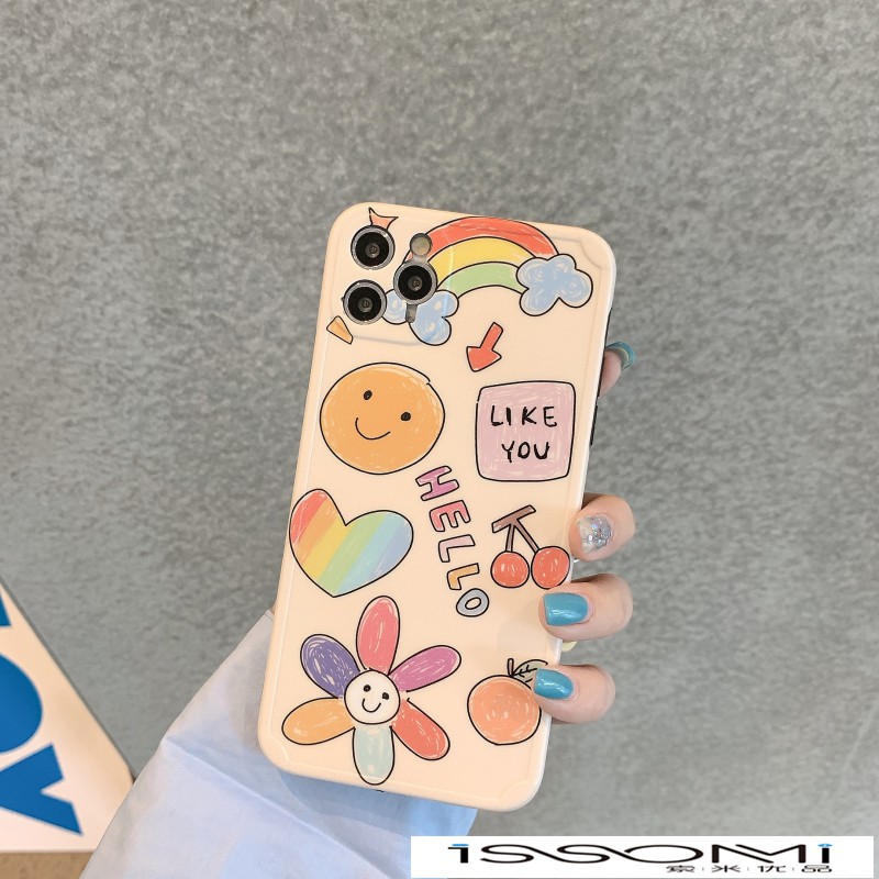 Ốp Điện Thoại In Hình Mặt Cười Cầu Vồng Graffiti Cho Apple X Xs 11pro Max | BigBuy360 - bigbuy360.vn