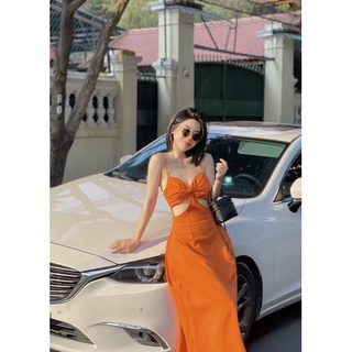 ĐẦM MAXI CUT EO VÁY CUT OUT XOÈ 2S💕GIMI (kèm ảnh thật)