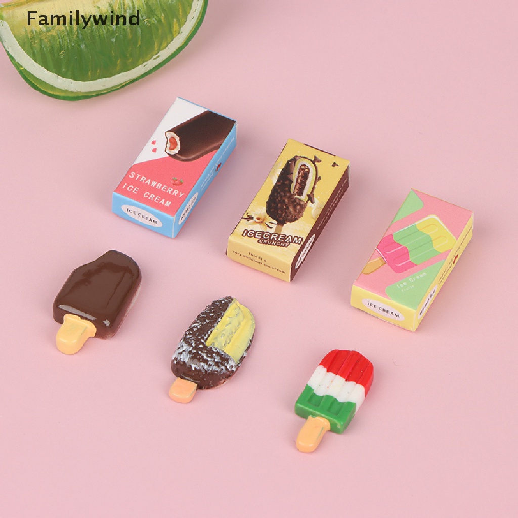 1 Set Hộp Kem / Sô Cô La / Cầu Vồng Mini Tỉ Lệ 1: 12 Trang Trí Nhà Búp Bê