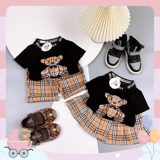 Đồ bộ bé trai gái set bộ đồ cặp đôi anh em couple nhí dễ thương T14(8-20KG)