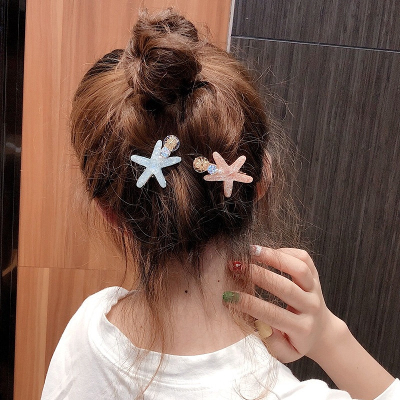 1 Kẹp Tóc Hình Sao Biển / Vỏ Sò Kiểu Hàn Quốc Dễ Thương Cho Bé Gái
