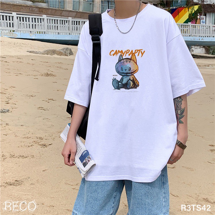 Áo thun, phông nam nữ Hàn Quốc cao cấp dáng rộng tay lỡ T-Shirt Loose R3TS42 Unisex