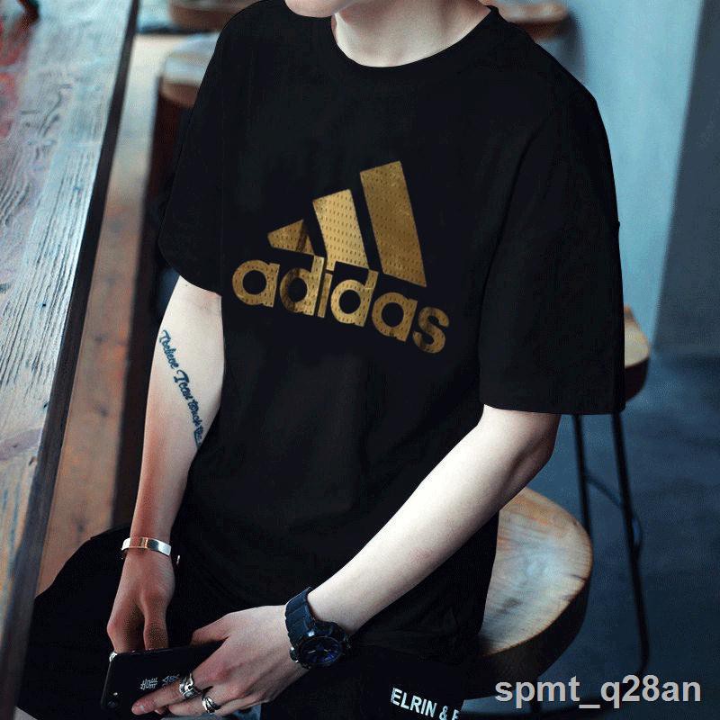 ✵❁┇Trang web chính thức của Adidas quần áo thể thao nam mùa hè mới 2021 in ngắn- thun tay lỡ GV2913