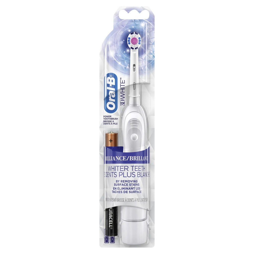 Bàn Chải Đánh Răng Pin Oral-B Clinical - Đầu 3DWhite - Bàn Chải Điện Oral B, Dùng pin AA, Hẹn Giờ 2-Phút