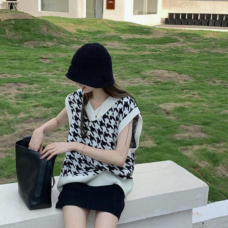 Áo len Wonton dáng rộng không tay thời trang xuân hè phong cách Hàn Quốc dành cho nữ 2021